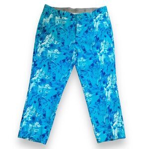 Hreski Mens Golf Pants Straight Leg Ankle Chino Pockets Abstract Marbled Blue 38
